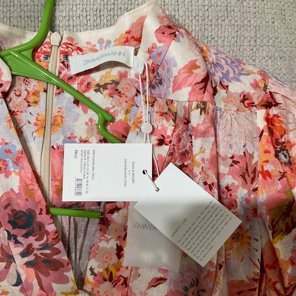 Zimmermann Devi Plunge Mini Dress AU 3. US Size 10 BNWT - Picture 7 of 15